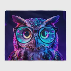 Плед 3D Сова в неоновых очках