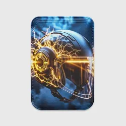 Картхолдер Magsafe магнитный Футуристический шлем с разрядами