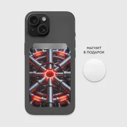 Картхолдер Magsafe магнитный Технонуар: сплетение труб и проводов - фото 2