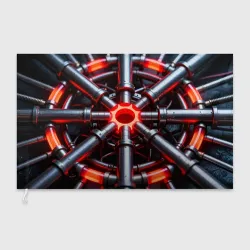 Флаг 3D Технонуар: сплетение труб и проводов