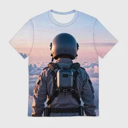 Мужская футболка 3D Пилот в шлеме
