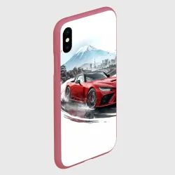 Чехол для iPhone XS Max матовый Япония сакура и гора Фудзияма  - фото 2