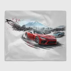 Плед 3D Япония сакура и гора Фудзияма 