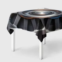 Скатерть 3D Металлическая шестерёнка со спиннером