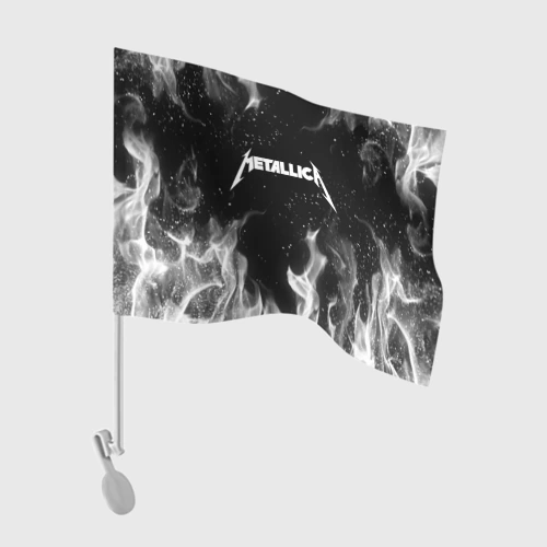 Флаг для автомобиля Metallica white fire 