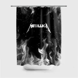 Штора 3D для ванной Metallica white fire 