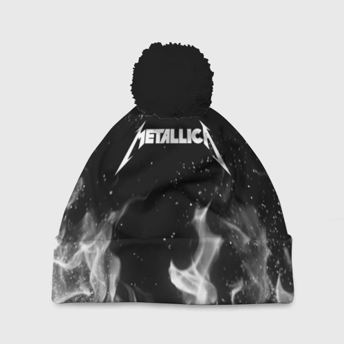 Шапка 3D c помпоном Metallica white fire 