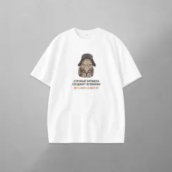 Мужская футболка NOLM OVERSIZE хлопок Пушистый сибирский котёнок