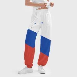 Женские джоггеры оверсайз 3D Звездный триколор - фото 2