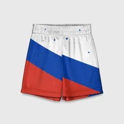 Детские спортивные шорты 3D Звездный триколор