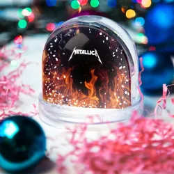 Игрушка Снежный шар Metallica огненный рок - лого на спине - фото 2