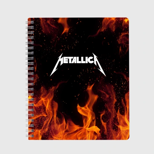 Тетрадь Metallica огненный рок - лого на спине
