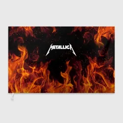 Флаг 3D Metallica огненный рок - лого на спине