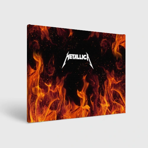 Холст прямоугольный Metallica огненный рок - лого на спине