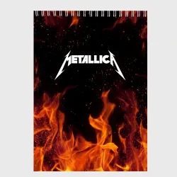 Скетчбук Metallica огненный рок - лого на спине