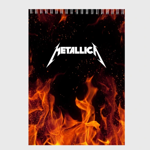 Скетчбук Metallica огненный рок - лого на спине