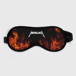 Маска для сна 3D Metallica огненный рок - лого на спине