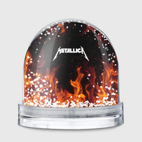 Игрушка Снежный шар Metallica огненный рок - лого на спине
