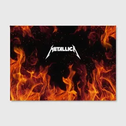 Холст прямоугольный Metallica огненный рок - лого на спине - фото 2