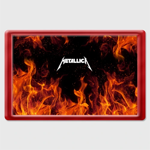 Магнит 45*70 Metallica огненный рок - лого на спине