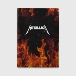 Обложка для автодокументов Metallica огненный рок - лого на спине