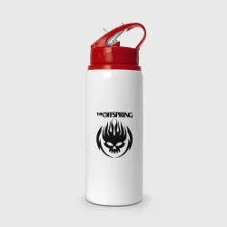 Бутылка для воды с трубочкой The Offspring black skull