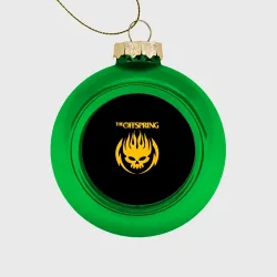 Ёлочный шар стеклянный/пластиковый The Offspring yellow skull rock-band