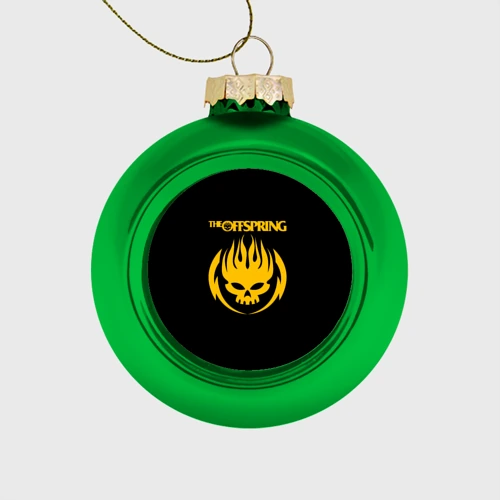 Ёлочный шар стеклянный/пластиковый The Offspring yellow skull rock-band