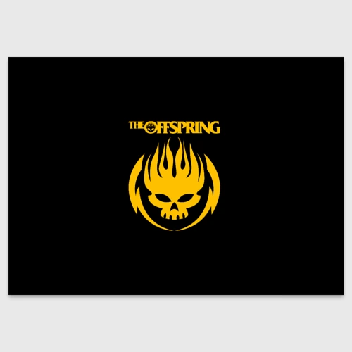 Поздравительная открытка The Offspring yellow skull rock-band
