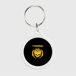 Брелок круглый The Offspring yellow skull rock-band
