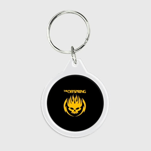 Брелок круглый The Offspring yellow skull rock-band