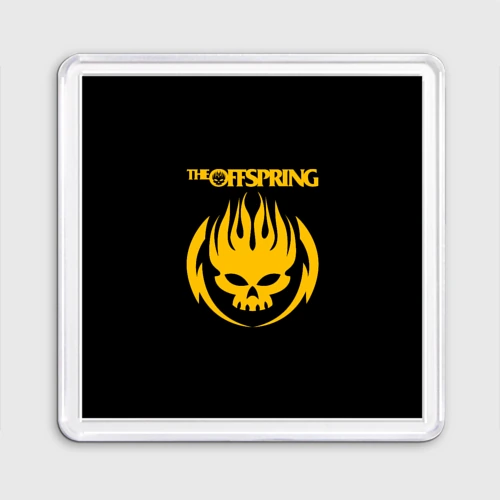 Магнит 55*55 The Offspring yellow skull rock-band