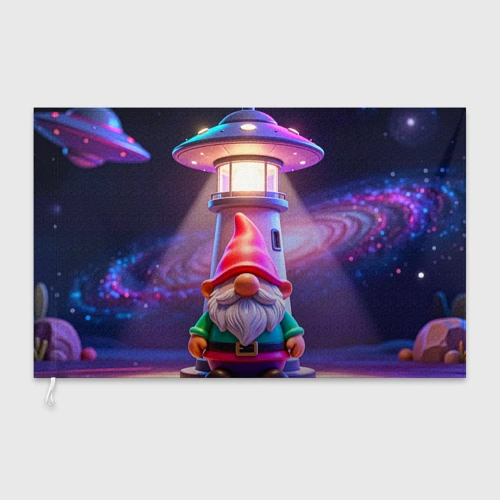 Флаг 3D Гном с прожектором