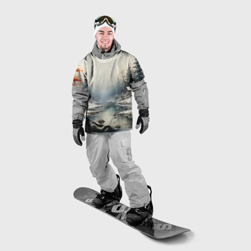 Накидка на куртку 3D Река зимой