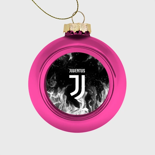 Ёлочный шар стеклянный/пластиковый Juventus white fire sport