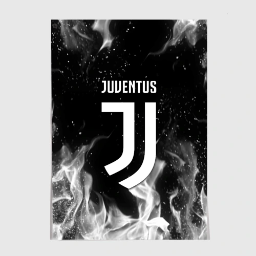 Постер Juventus white fire sport
