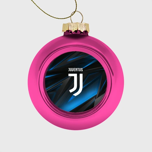 Ёлочный шар стеклянный/пластиковый Juventus blue geometry sport