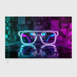 Флаг 3D Неоновые очки будущего