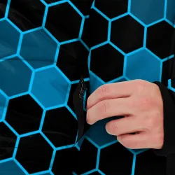 Мужская зимняя куртка 3D Голубая неоновая броня соты паттерн - фото 6