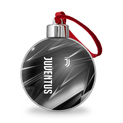 Ёлочный шар Juventus black white geometry stripes sport