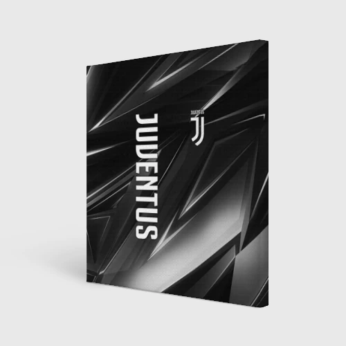 Холст квадратный Juventus black white geometry stripes sport