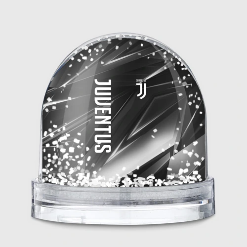 Игрушка Снежный шар Juventus black white geometry stripes sport