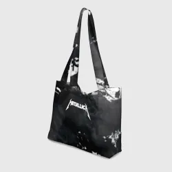 Пляжная сумка 3D Metallica black white smoke  - фото 2