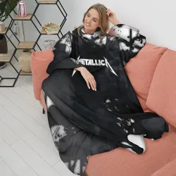 Плед с рукавами Metallica black white smoke  - фото 2