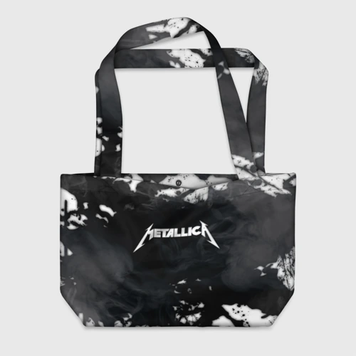 Пляжная сумка 3D Metallica black white smoke 