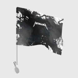 Флаг для автомобиля Metallica black white smoke 
