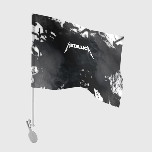 Флаг для автомобиля Metallica black white smoke 
