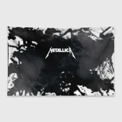 Флаг-баннер Metallica black white smoke 