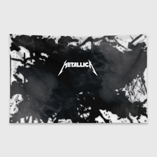 Флаг-баннер Metallica black white smoke