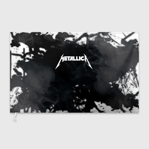 Флаг 3D Metallica black white smoke 